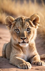 Obraz premium portrait of a lion cub