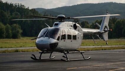 Helicopter landing safely on a helipad ai_generated