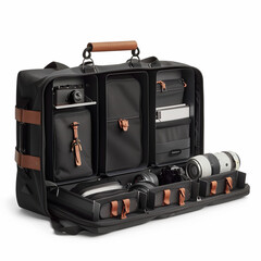 Naklejka premium Ash Black Photography Gear Case with Secret Compartments for Organized and Safe Equipment