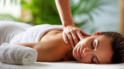 Obraz premium Revitalize your body and mind with a rejuvenating session of deep tissue massage and aromatherapy