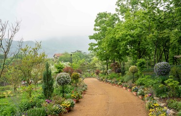 임실군 옥정호 호수공원의 아침 풍경