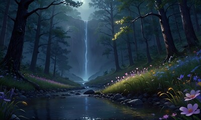 Obraz premium misty morning in the forest