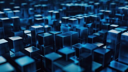 Blockchain concept. Block or cube, . Abstract,Futuristic cubes and Lines,future technology concept.