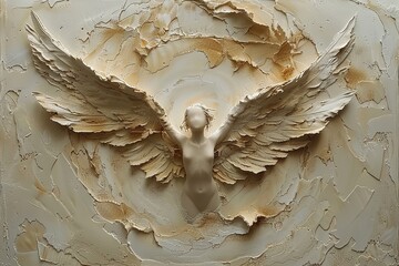 Heavenly Wings: An Angelic Figure Adorned with Lifelike Textures and Exquisite Hues