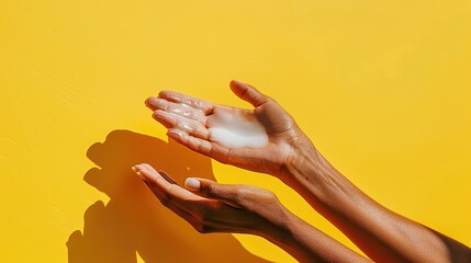 Gentle hands applying sunscreen to protect delicate skin from harmful UV rays. 