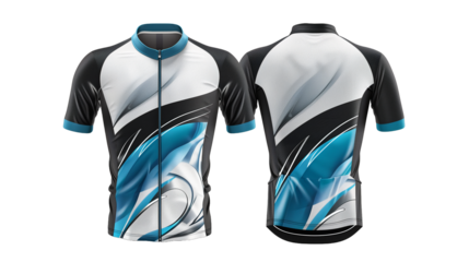 Sport jersey front and back view with transparent background.