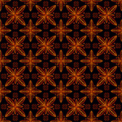 Vector Javanese ethnic batik pattern template with a beautiful and elegant natural color combination