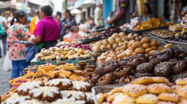 Experience the delightful array of traditional sweets that grace the Corpus Christi festivities in the charming historic center of Cuenca Ecuador