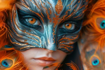 Enchanting Sorceress: Kitsune Mask, Fiery Spellcasting, Ancient Book & Artwork