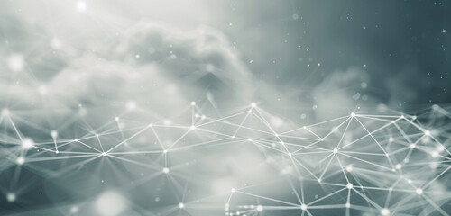 Obraz premium Cloud grey network paths displayed on a sleek logistics tech background.