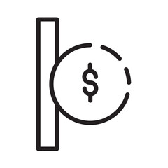 Atm Coin Dollar Line Icon