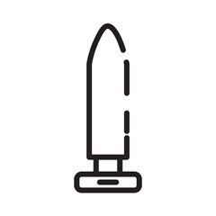 Bullet Cartridge Gun Line Icon