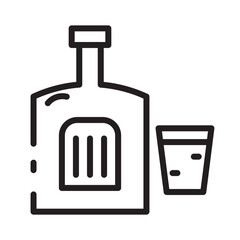 Alcohol Bar Bottle Line Icon