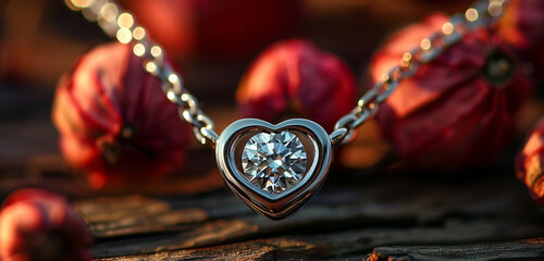 A classic  romantic necklace in heart-shape 