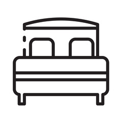 Interior Sofa Wooden Line Icon