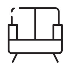 Interior Sofa Wooden Line Icon