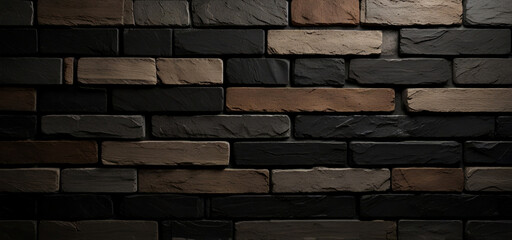 Obraz premium Brown and gray dark stone brick wall background, Abstract wall texture wallpaper