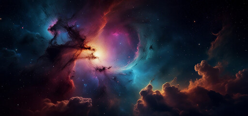 Colorful space nebula. Stary night background wallpaper