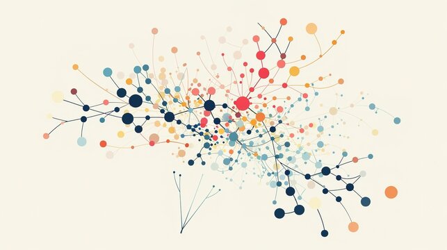 Probability tree diagram branching out to illustrate various possible outcomes of a stochastic process.