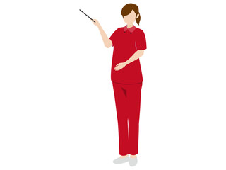 案内をする看護師_ポーズ