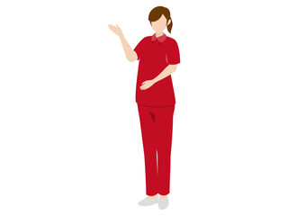 案内をする看護師_ポーズ