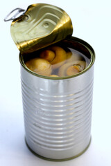 Champignon mushrooms in brine. Canned champignon mushrooms whole