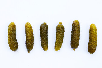 Tasty pickled cucumbers. Fermented vegetables