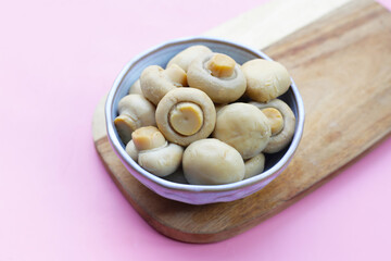 Champignon mushrooms in brine. Canned champignon mushrooms whole