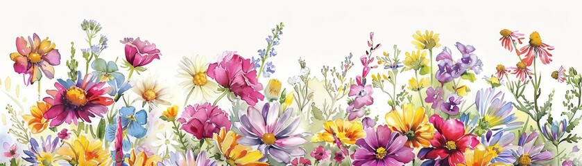 Design an exclusive poster featuring delicate watercolor illustrations of Mums favorite flowers, arranged in a charming bouquet or wreath design