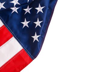 Naklejka premium Flag of USA on light background, closeup. Memorial Day celebration