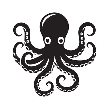 recommend clip art: Octopus silhouette flat illustration.