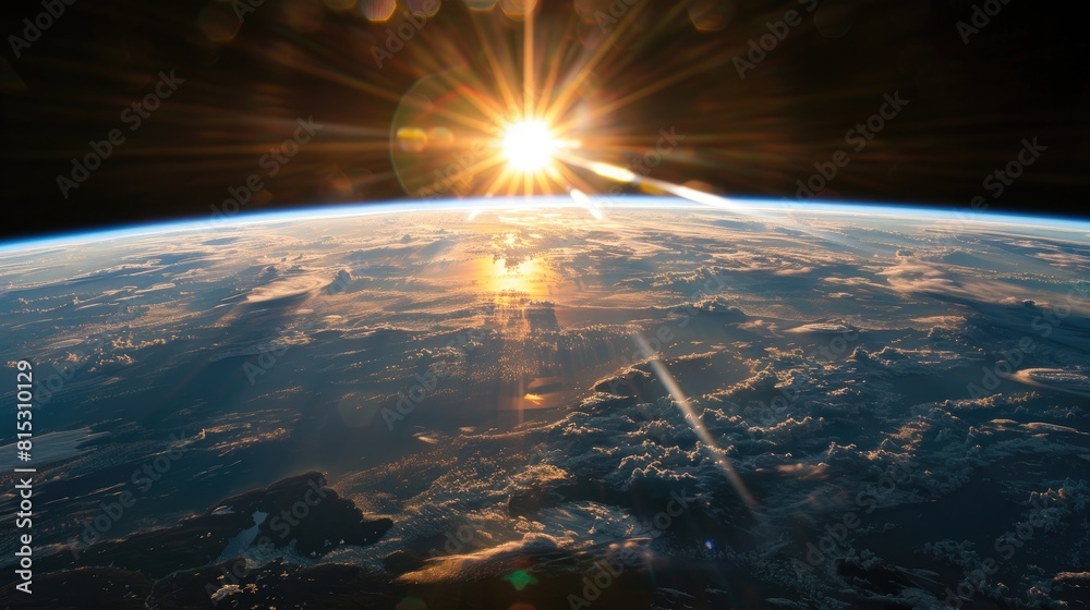 Canvas Prints Earth with a breathtaking sunrise as seen from space