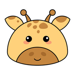 Cute kawaii giraffe emoji icon Vector illustration
