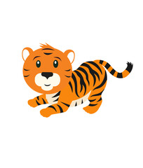tiger expression vector funny angry sad and happy character illustration