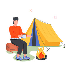 Fototapeta premium Festival Celebrations Flat Character Icons