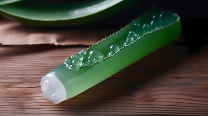 **A tube of soothing aloe vera gel for sunburned skin