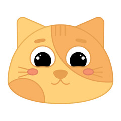 Cute kawaii cat emoji icon Vector illustration