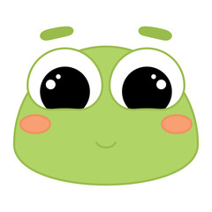 Cute kawaii frog emoji icon Vector illustration
