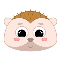 Cute kawaii porcupine emoji icon Vector illustration
