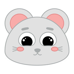 Cute kawaii mouse emoji icon Vector illustration