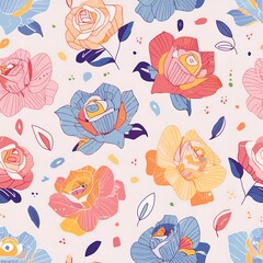 seamless pattern with flowers
