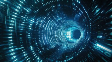 binary tunnel background , Technology concept. High Tech Background