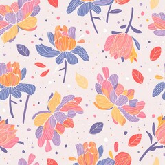 Fototapeta premium seamless pattern with flowers