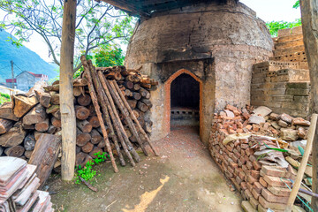 Traditional kiln and tiles are handmade in Bac Son, Lang Son, Vietnam
