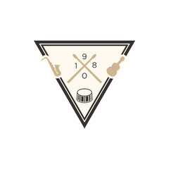 vintage retro music logo. Vector Illustration