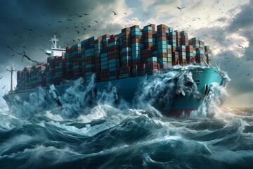 The Bravery in Billows A Cargo Ship's Journey in the Tempest.