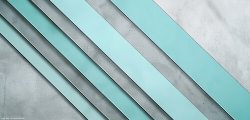 Contemporary brochure with aquamarine and gray stripes for a minimalist appeal.