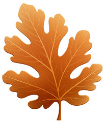 Fototapeta premium dried autumn oak leaf in brown gradient style