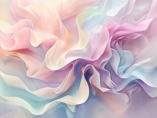 Fototapeta premium Flowing Biomorphic Shapes in Soft Pastel Tones Minimalist Abstract Digital