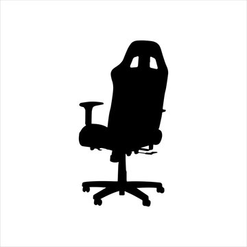 recommend clip art: Gaming chair silhouette isolated on white background. Gaming chair icon vector illustration.